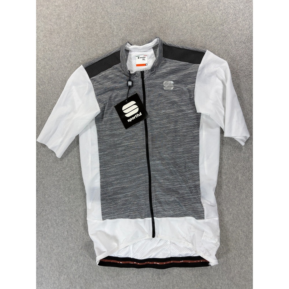 NWT Sportful Full Zip Performance Cycling Jersey (Men's XL) Gray/White